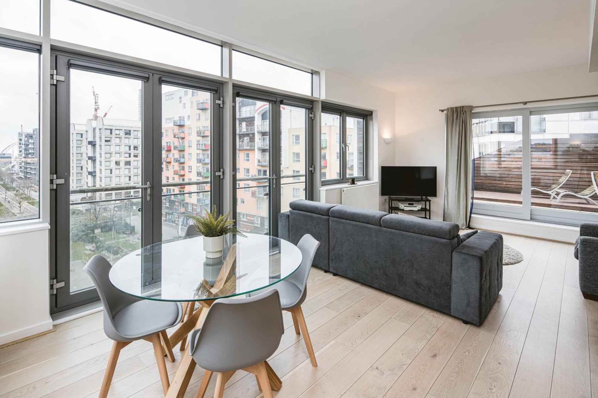 Beautiful Penthouse Apartment With Private Terrace In Greenwich Peninsula Londres Extérieur photo
